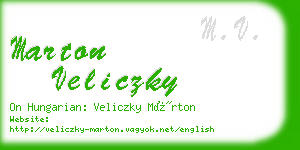 marton veliczky business card